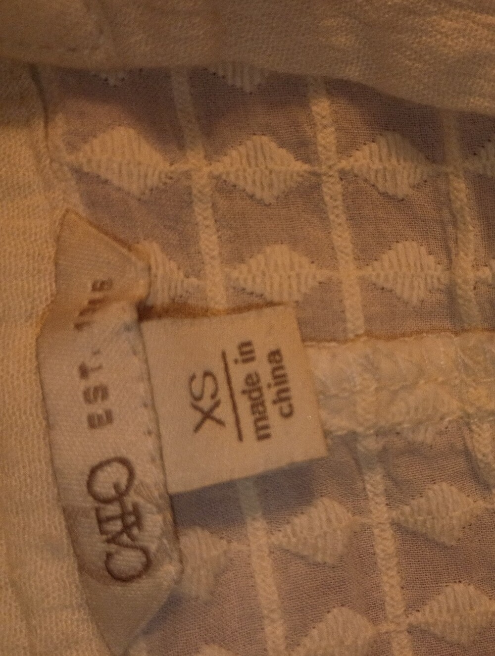 Cato Ivory Textured Blouse XS